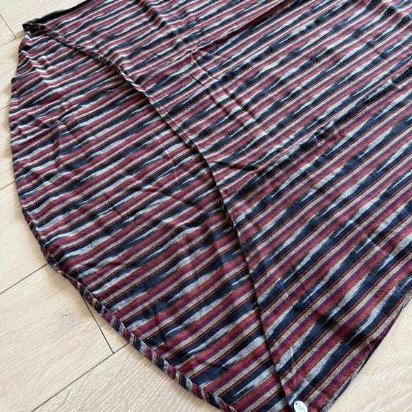 Roxy Multicolor Striped High Low Midi Dress Cotton Women’s Size Medium - Picture 6 of 13